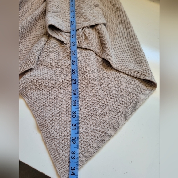 Lucky Brand Drape High-low Fringe Knit Cardigan Size Medium in Oatmeal - Picture 9 of 10